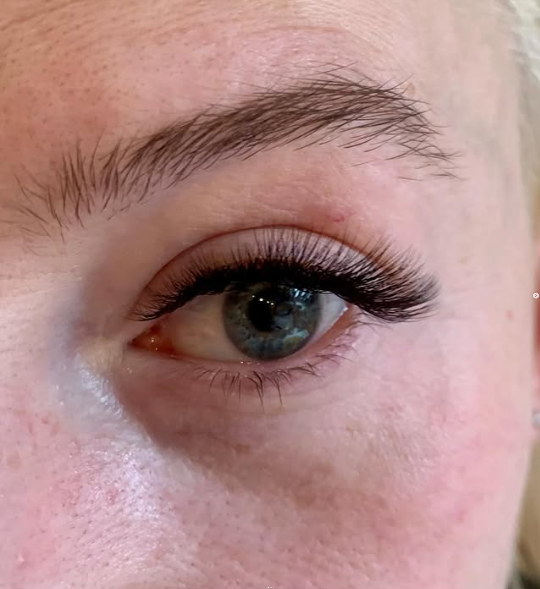 Extension de cils en gros plan